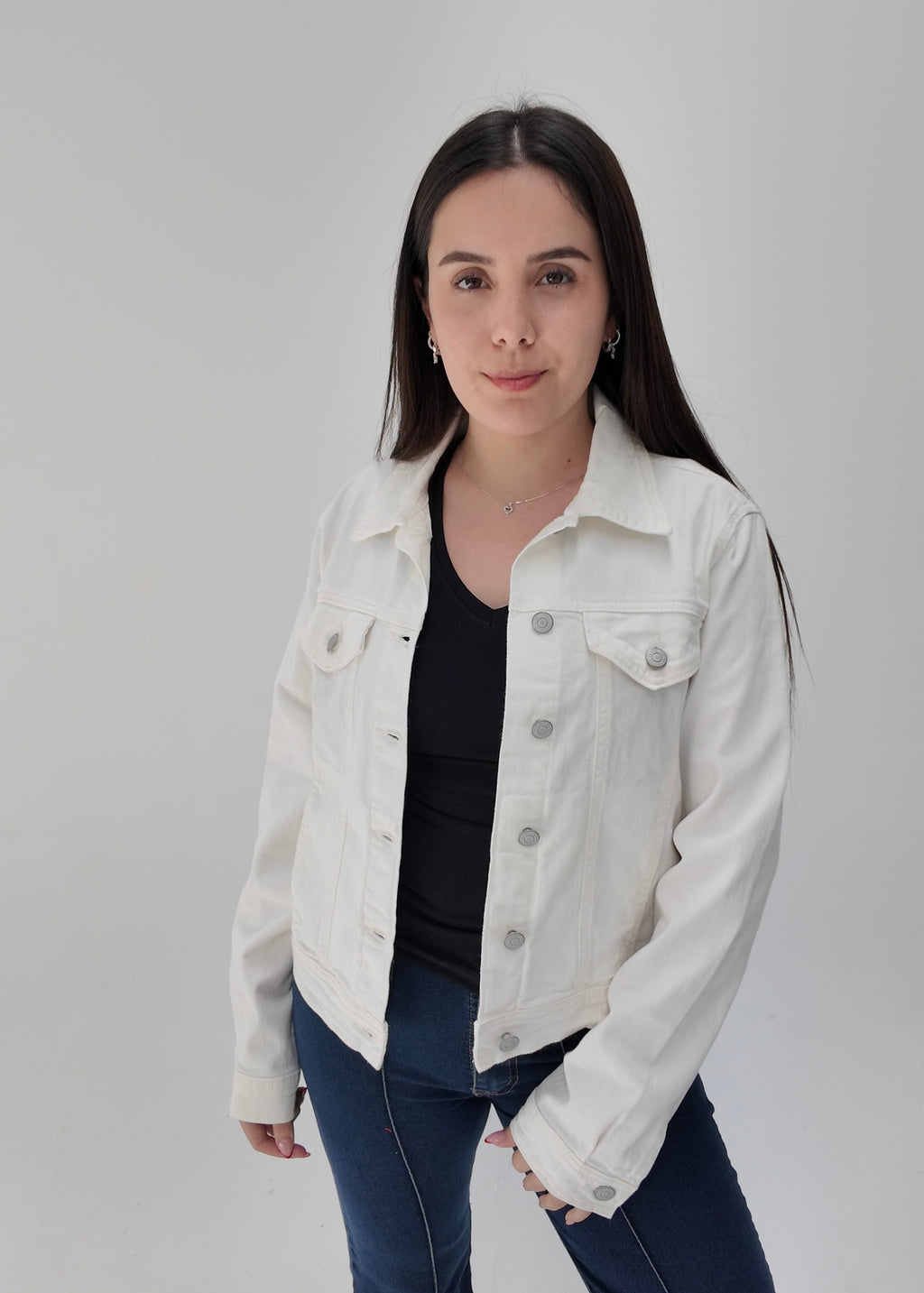 Campera Jean Blanca