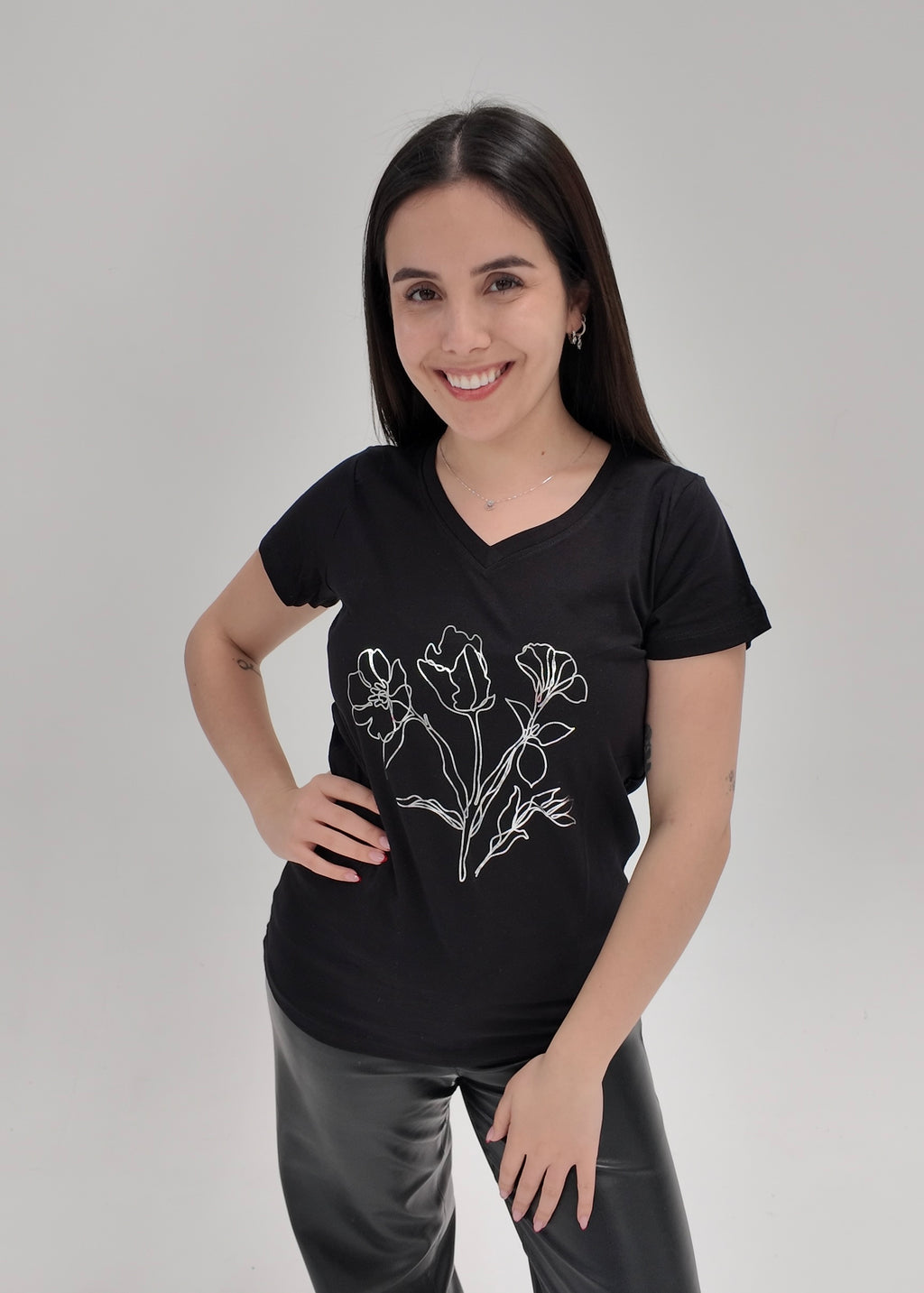 Remera Line Flowers