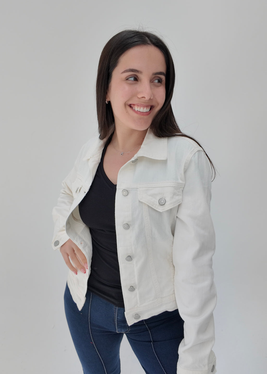 Campera Jean Blanca