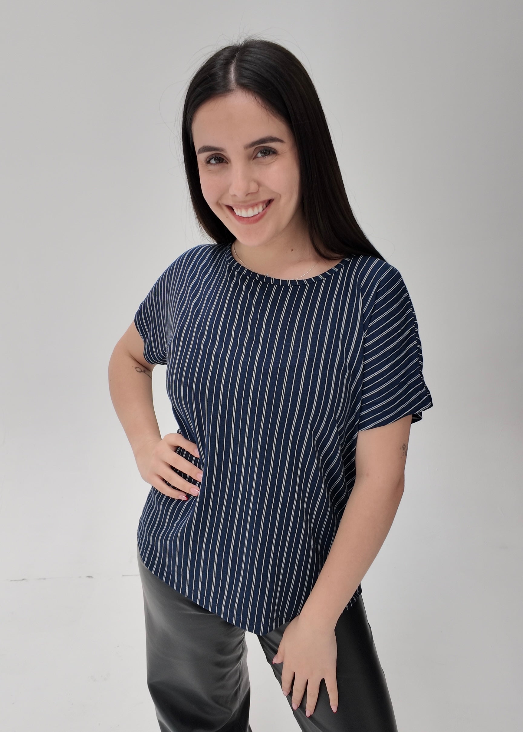 Remera Azul Lines