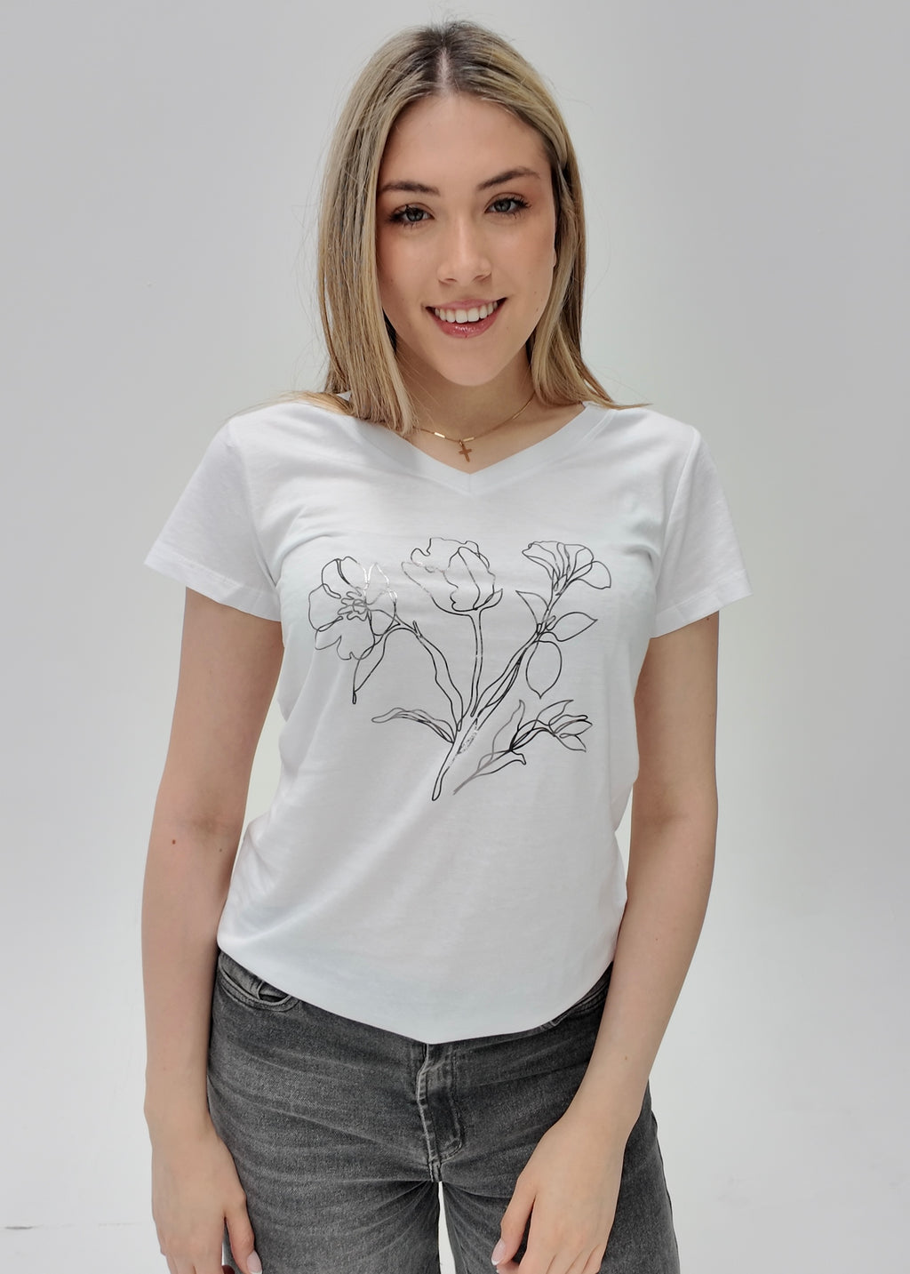 Remera Line Flowers