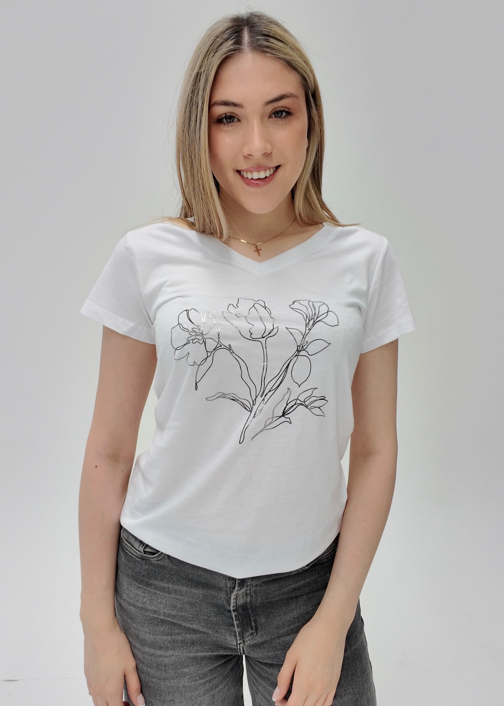 Remera Line Flowers
